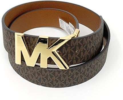 Michael Kors ベルト シグネチャー柄黒&茶リバーシブル金色バックル MICHAEL Michael Kors MK Signature Reversible Monogram Logo Belt